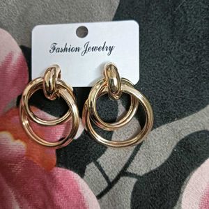 3 Pairs Golden Earrings