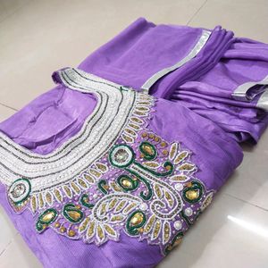 Levender Colour Kurta Set With Dupatta... C