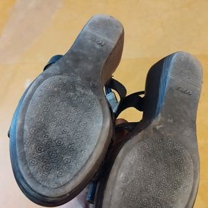 Black Sliding Sole Sandals