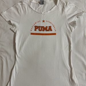 Puma- White Slim Fitted Tee