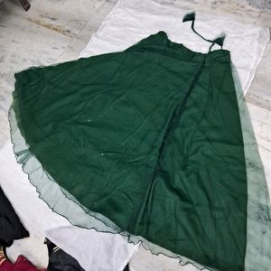 Elaichi Kurta And Green Skirt