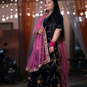 Velvet Lehenga  For Women