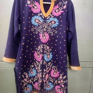 Woolen Kurti For Women Embroidered