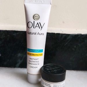 Mini Solid Perfume And Half Used Olay Cream