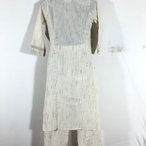 Off White Printed Kurta Set(Women’s)