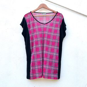 Free Size Comfy Premium Pink Black Mesh Top