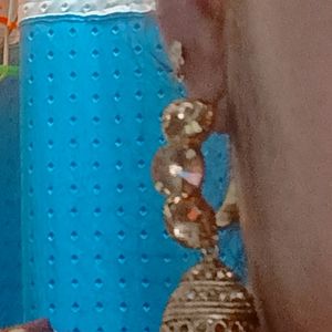 Jhumka  Earrings With Golden Stones and Stars⭐