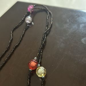 Long Necklace With Multicoloured Beads