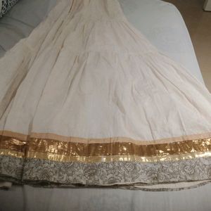 Lovely Cream Skirt Or Ghaghara With Border