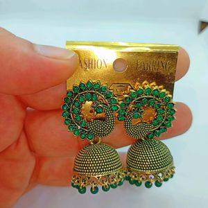 30 Rs Off New  Peacock Earring With Free Pod Bags