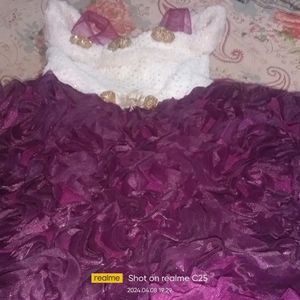 Purple Rose Velvet Frock