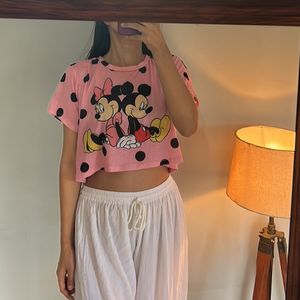 Cute Mickey Mouse Print Top 💕🌸