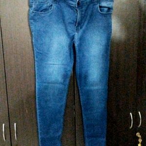 Women Mid-rise Stretchable 38 Jeans In Dark Blue