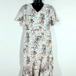 Off White Printed Dress For Women's