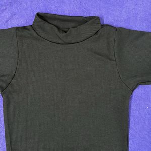 Mock Neck Half Sleeves Top