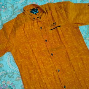 Men Shirt | Orange Colour | Slim Fit |Textured