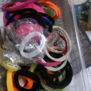 One Box Of Hair Rubber Bands New/ Old Mix