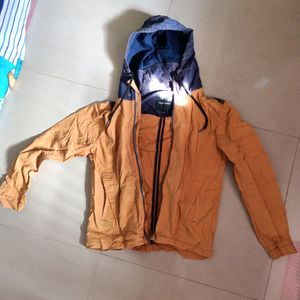 MUSTARD colour Denim Jacket With Hood