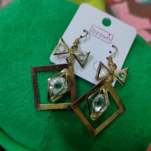 Bow Attach Gold Plated Earring