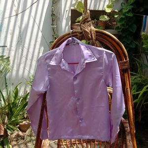 Beautiful Purple Satin Shirt For Women