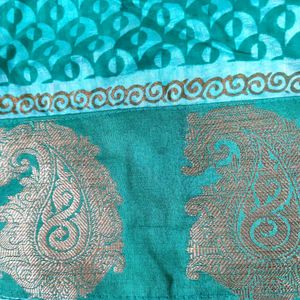 Sea Green saree With Border