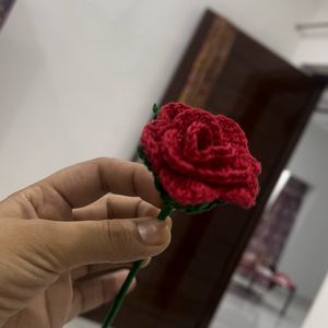 crochet red rose