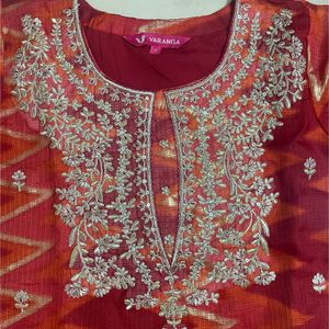 Varanga Orange Festive Kurta