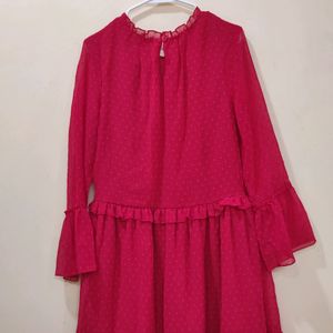 Dressberry Knee Length Red Dress