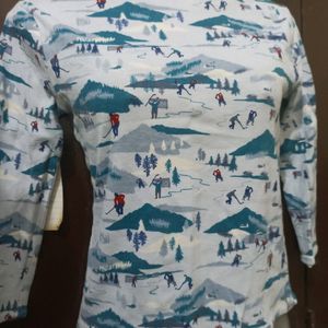 Blue Printed Full Sleeve Top