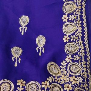 Thread Work Saree With Blouse