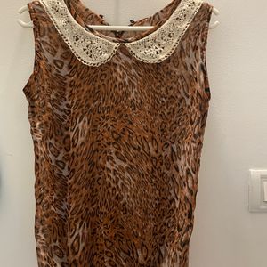 Tiger Print Transparent Top