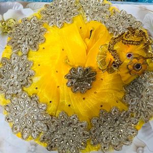 Laddu Gopal Fancy Dress Fabric Net Colour Yellow