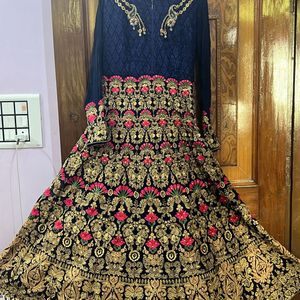 Heavy Embroidered Navy Blue Gown