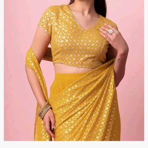 ♡Mustard READY TO WEAR SAREE♡