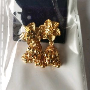 Golden Polish Jhumka Baali Earrings Pack Ok 3