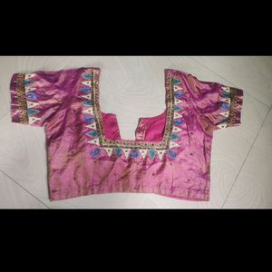 Pink Maggam Work Blouse