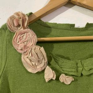 Woolen Flower Design Sweater