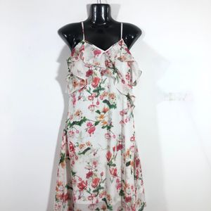 White Printed Dress(Women’s)