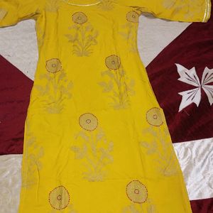 Yellow daily wear kurti for girls and women..