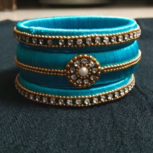 Silk Thread Bangle Set with free storage box