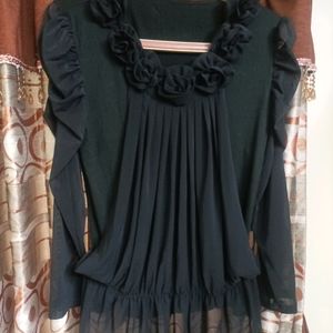 Strachable Party Wear Black Top