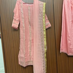 Women Pink Palazzo Suit Set