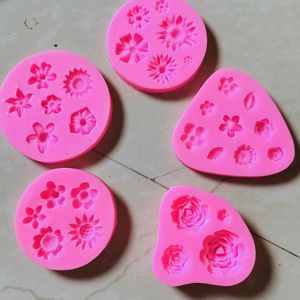 5 Silicone Candle Mould Resin, Clay Flower Moulds