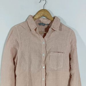 Peach Plain Casual Shirt (Women)