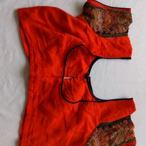 Orange Printed Sarees (Women's)