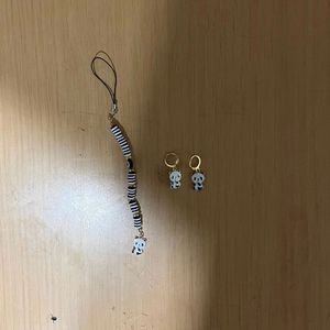 New Combo Of Phone Charm And Earrings