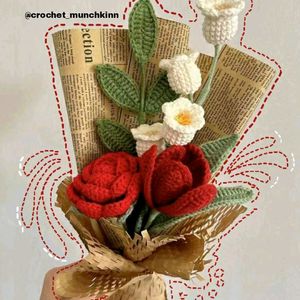 Crochet Rose Bouquet