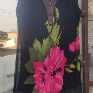 Black Georgette Sleeveless Kurti