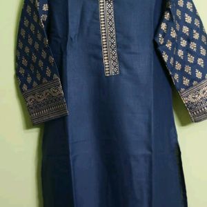 New/Unused Navy Blue Golden Print Kurti