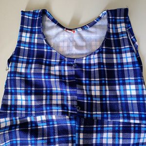 Blue Chex Girls  Top